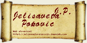 Jelisaveta Popović vizit kartica